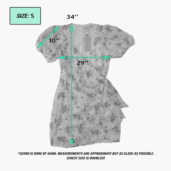 NWT COLLECTIVE CONCEPTS Sheer Floral V-Neck Wrap Mini Dress (White | Size S) - Picture 14 of 14